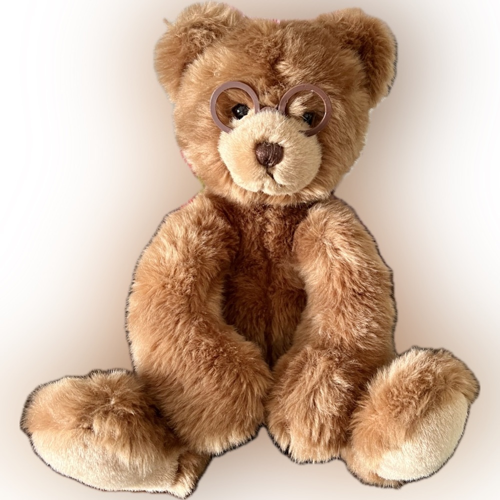 Gund “Booker” Brown and CreamTeddy Bear w glasses #4406